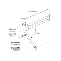 Alternative view of Duster tuuletusteline M3 harmaa