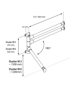 Alternative view of Duster tuuletusteline M6 valkoinen